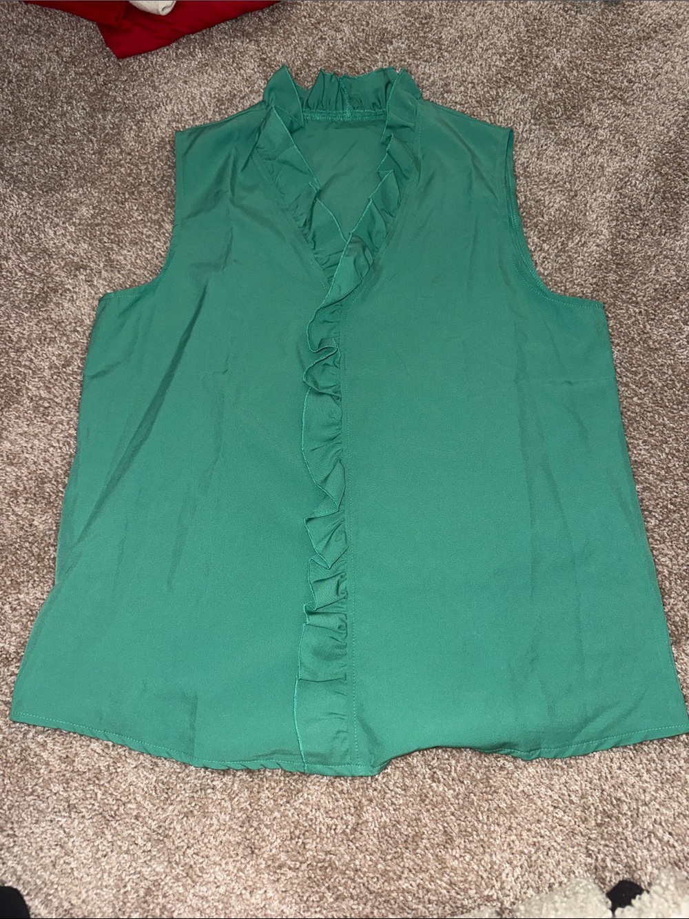 Shein ruffle front sleeveless blouse